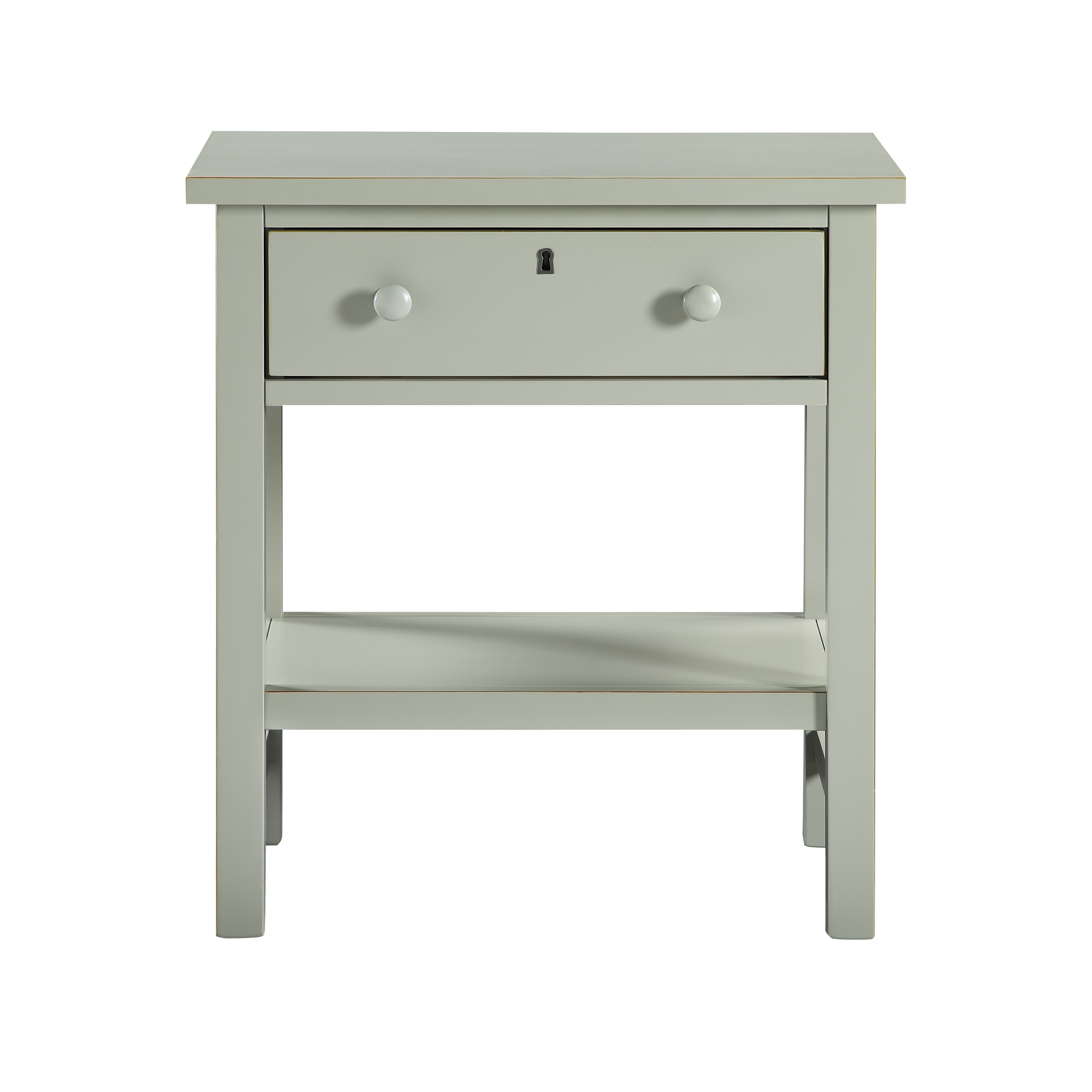 Farmington Farmhouse Style 1-Drawer Storage Nightstand with Shelf - Antique Grey – image 2