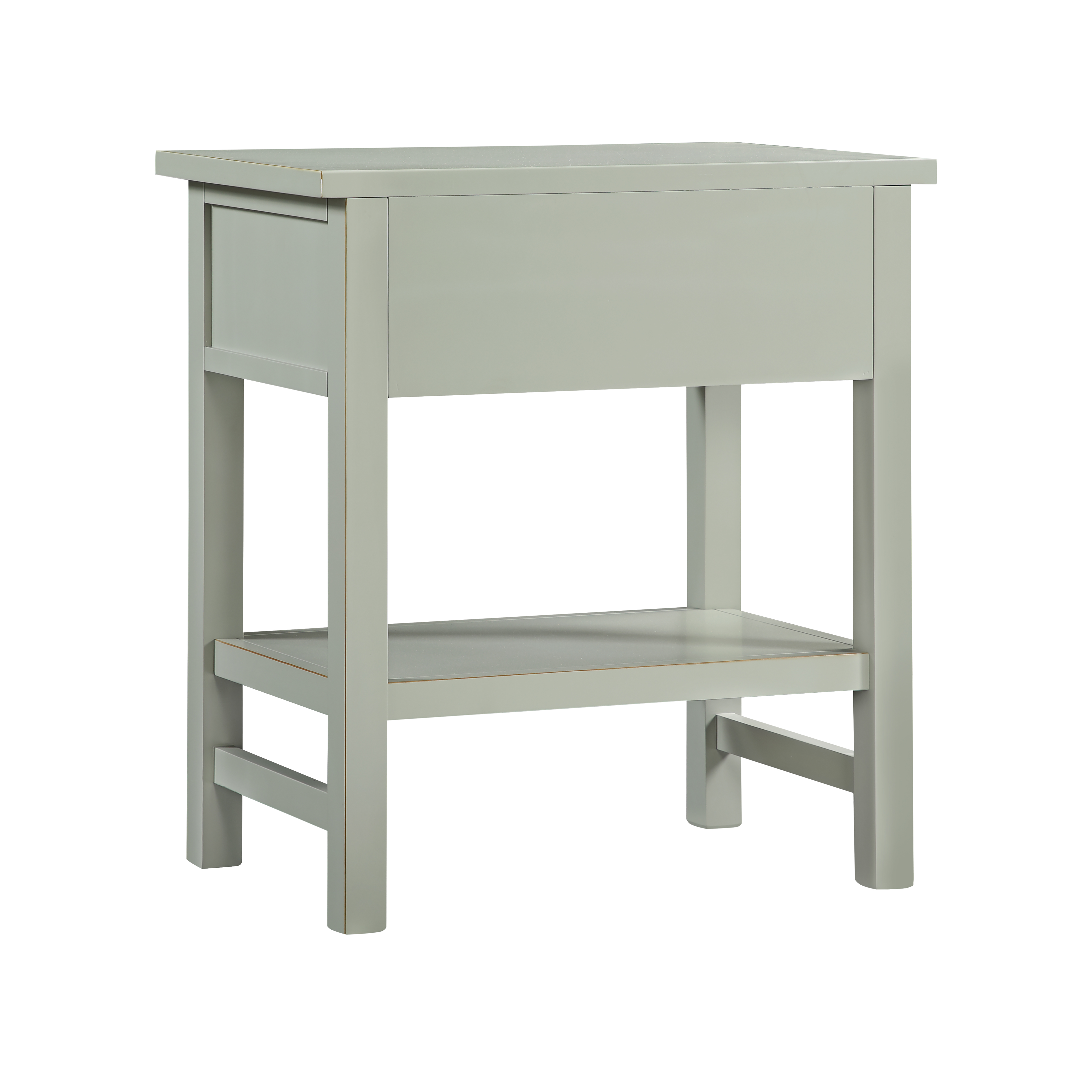 Farmington Farmhouse Style 1-Drawer Storage Nightstand with Shelf - Antique Grey – image 4