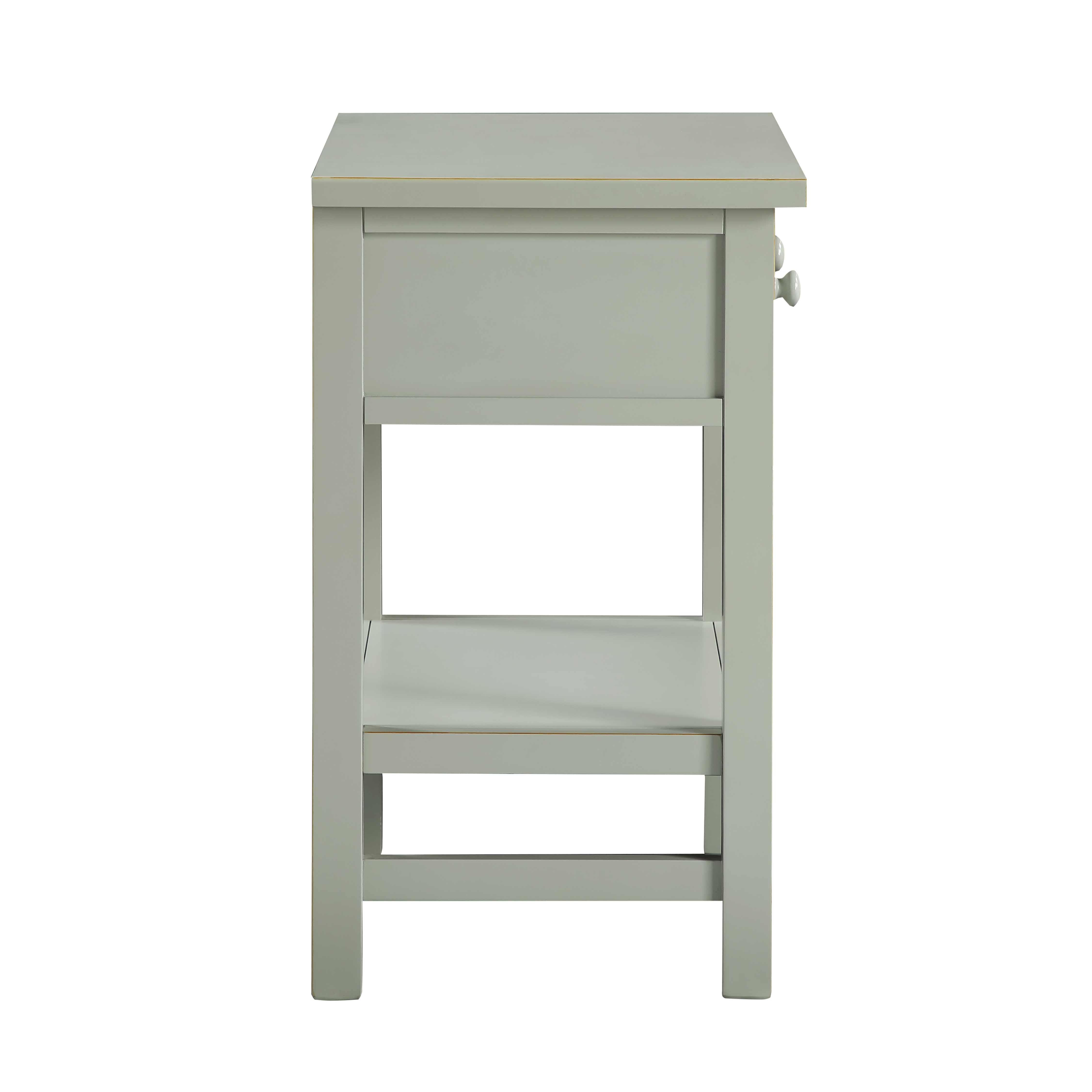 Farmington Farmhouse Style 1-Drawer Storage Nightstand with Shelf - Antique Grey – image 5