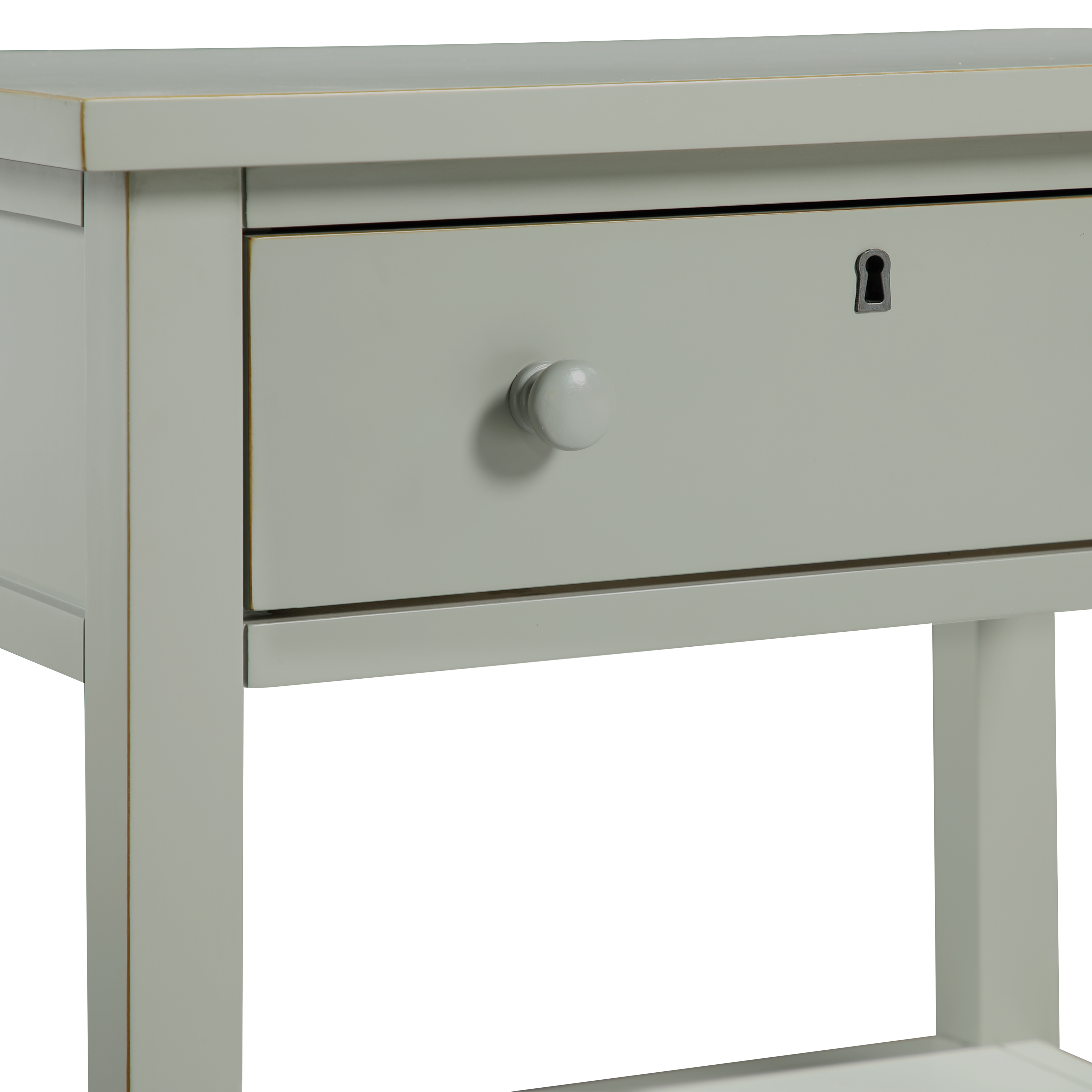 Farmington Farmhouse Style 1-Drawer Storage Nightstand with Shelf - Antique Grey – image 8