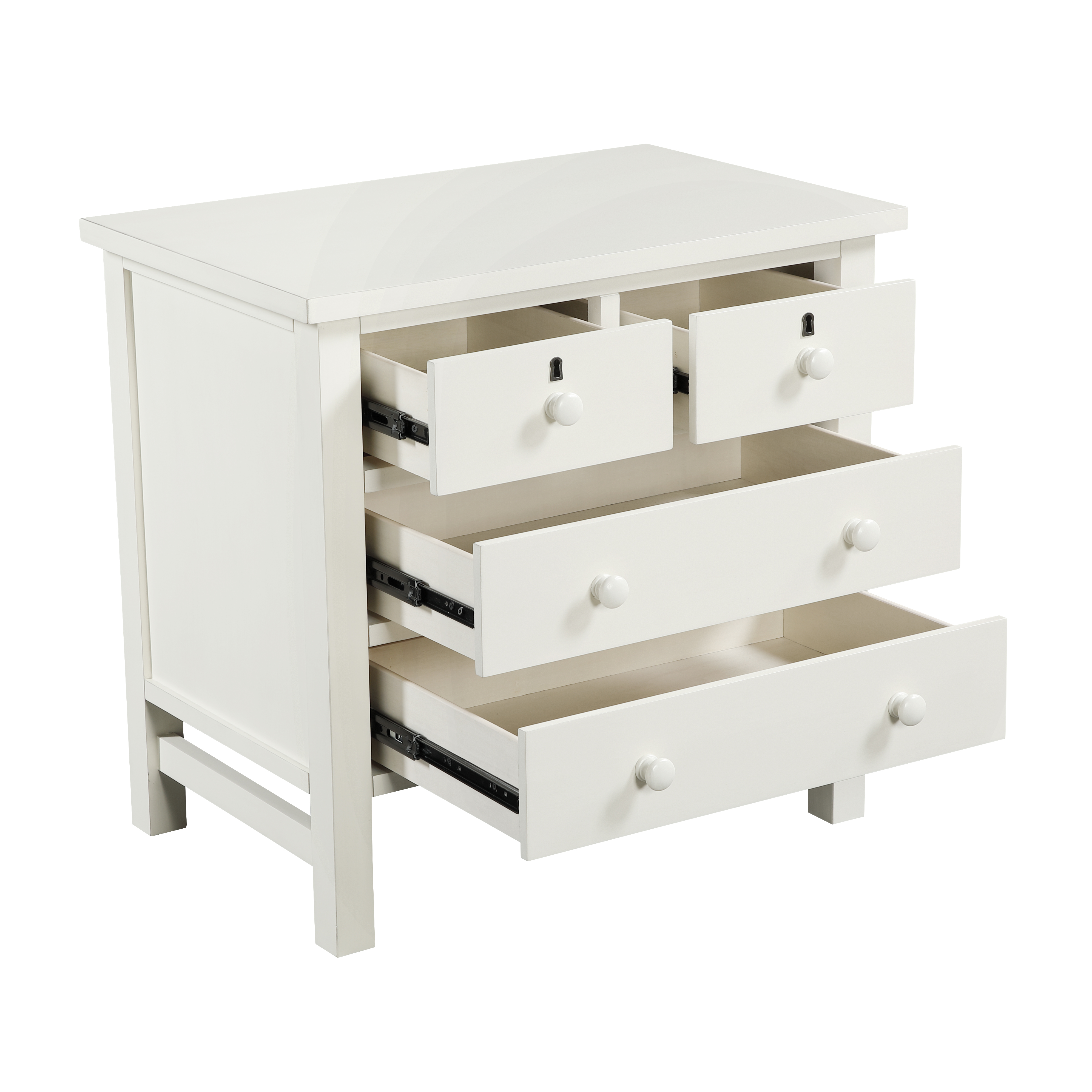 Greensboro 4-Drawer Storage Nightstand with Faux Keyhole Accents and Wooden Knobs – image 8