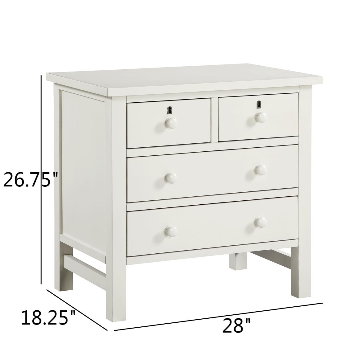 Greensboro 4-Drawer Storage Nightstand with Faux Keyhole Accents and Wooden Knobs – image 12