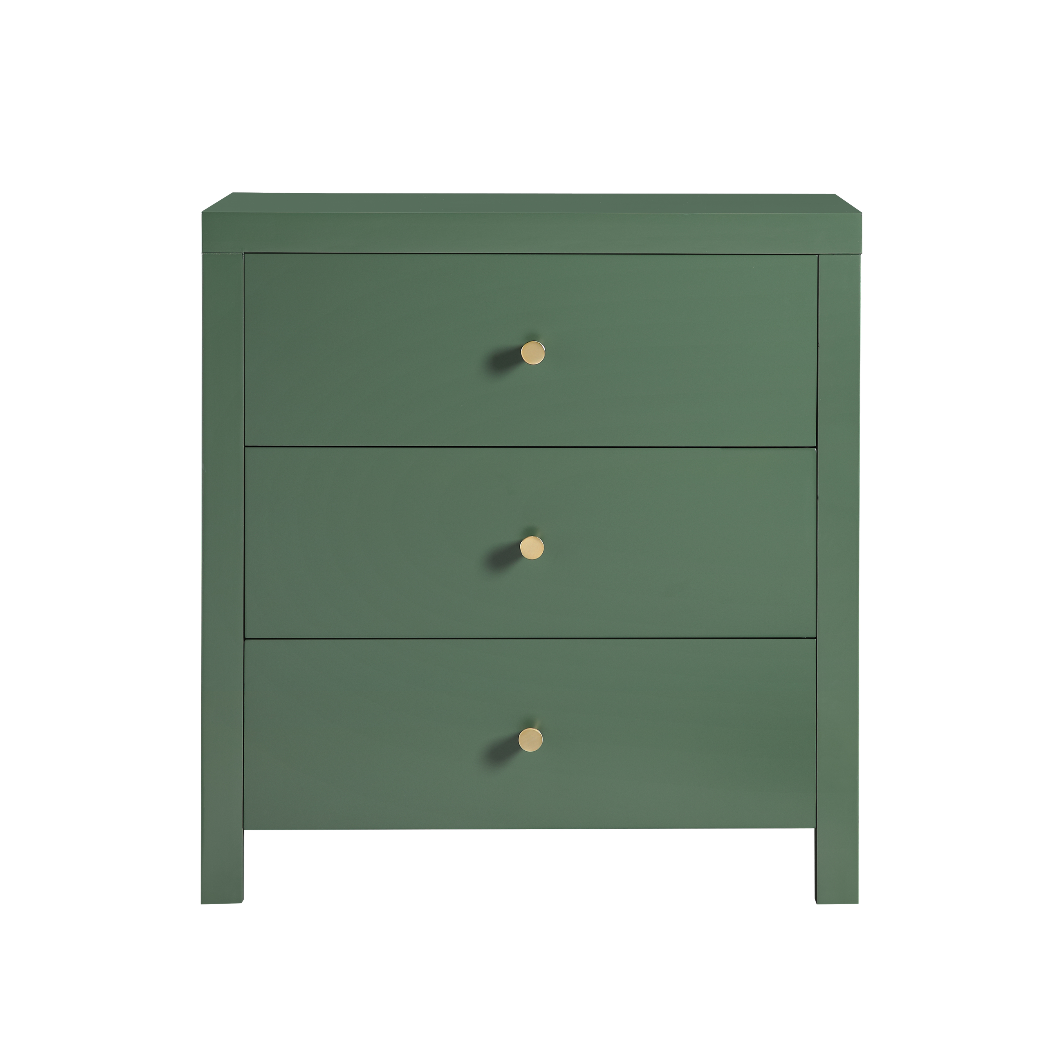 Newburgh 3-Drawer Nightstand with Brushed Gold Knobs - No Assembly Required - Vintage Green – image 5