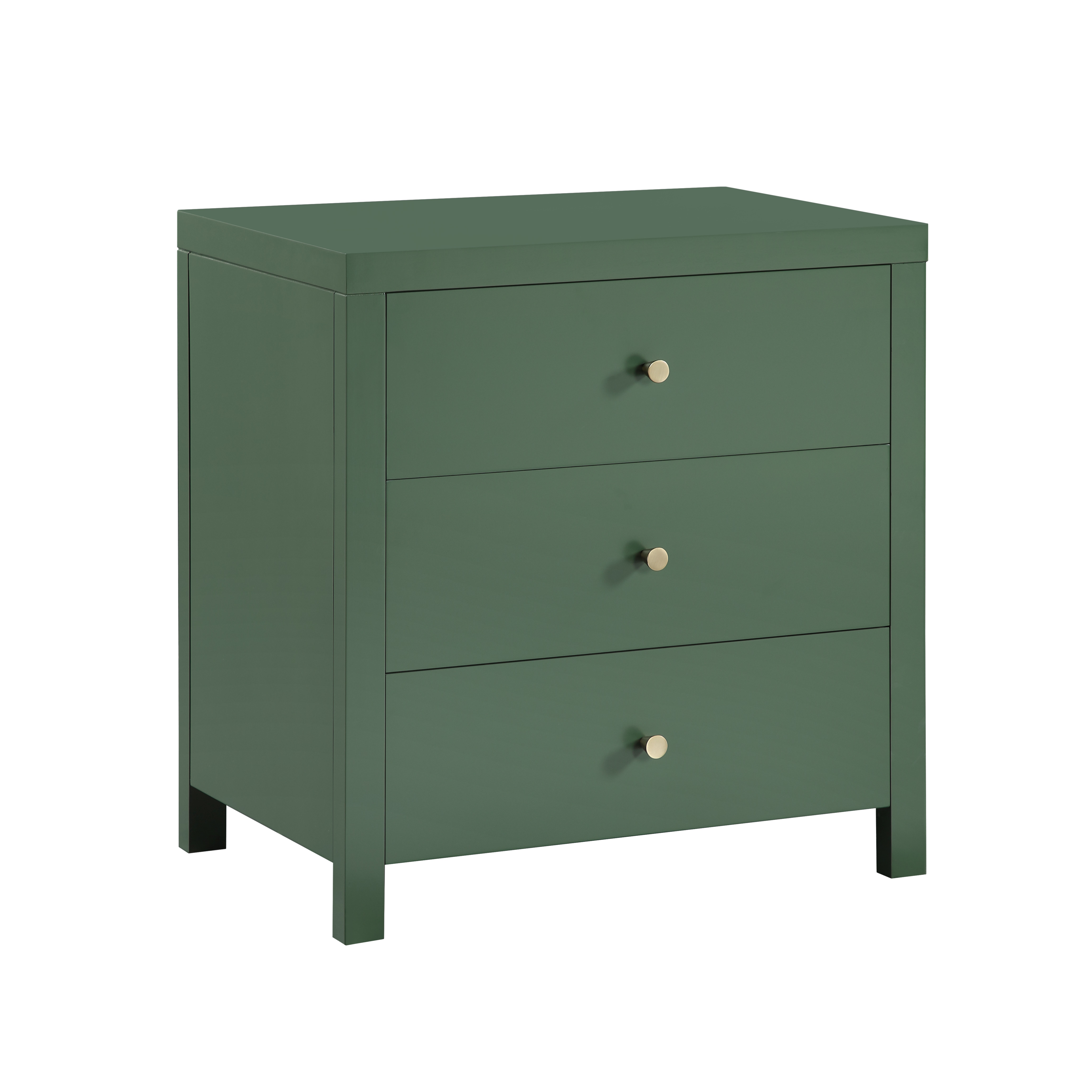 Newburgh 3-Drawer Nightstand with Brushed Gold Knobs - No Assembly Required - Vintage Green – image 6