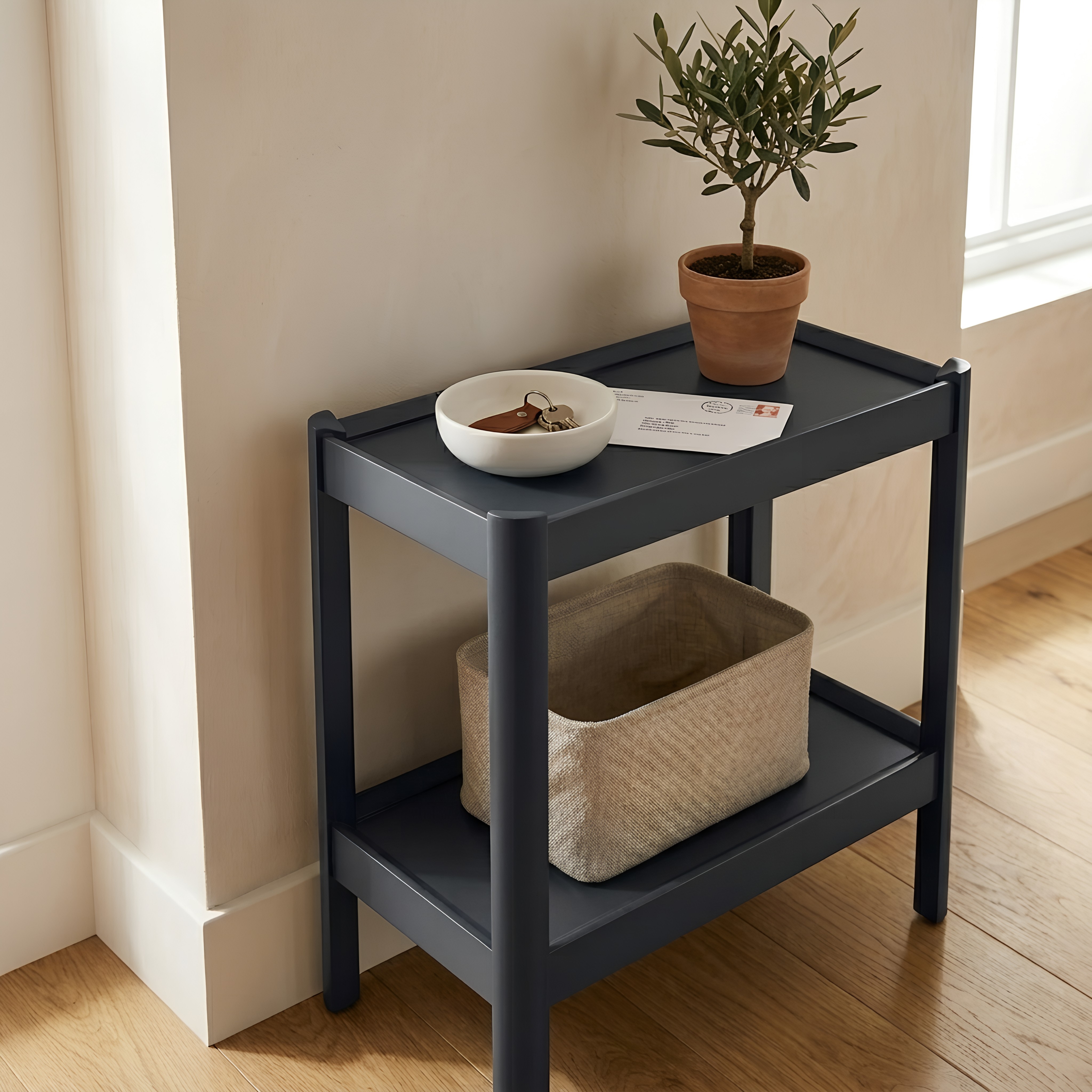 Yulin Modern Minimalist 22"H Side Table with Raised Edges and Open Shelves – image 11
