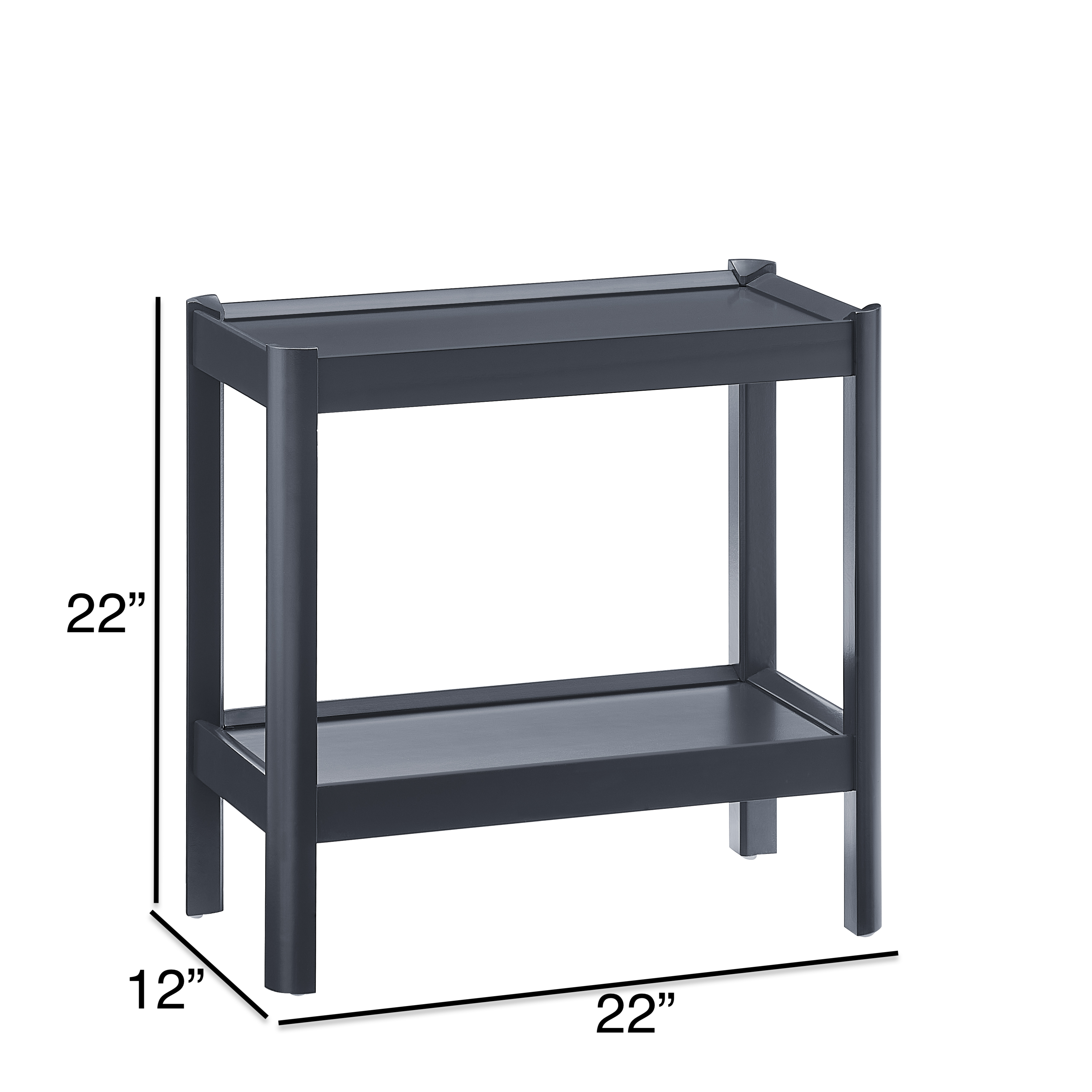 Yulin Modern Minimalist 22"H Side Table with Raised Edges and Open Shelves – image 12