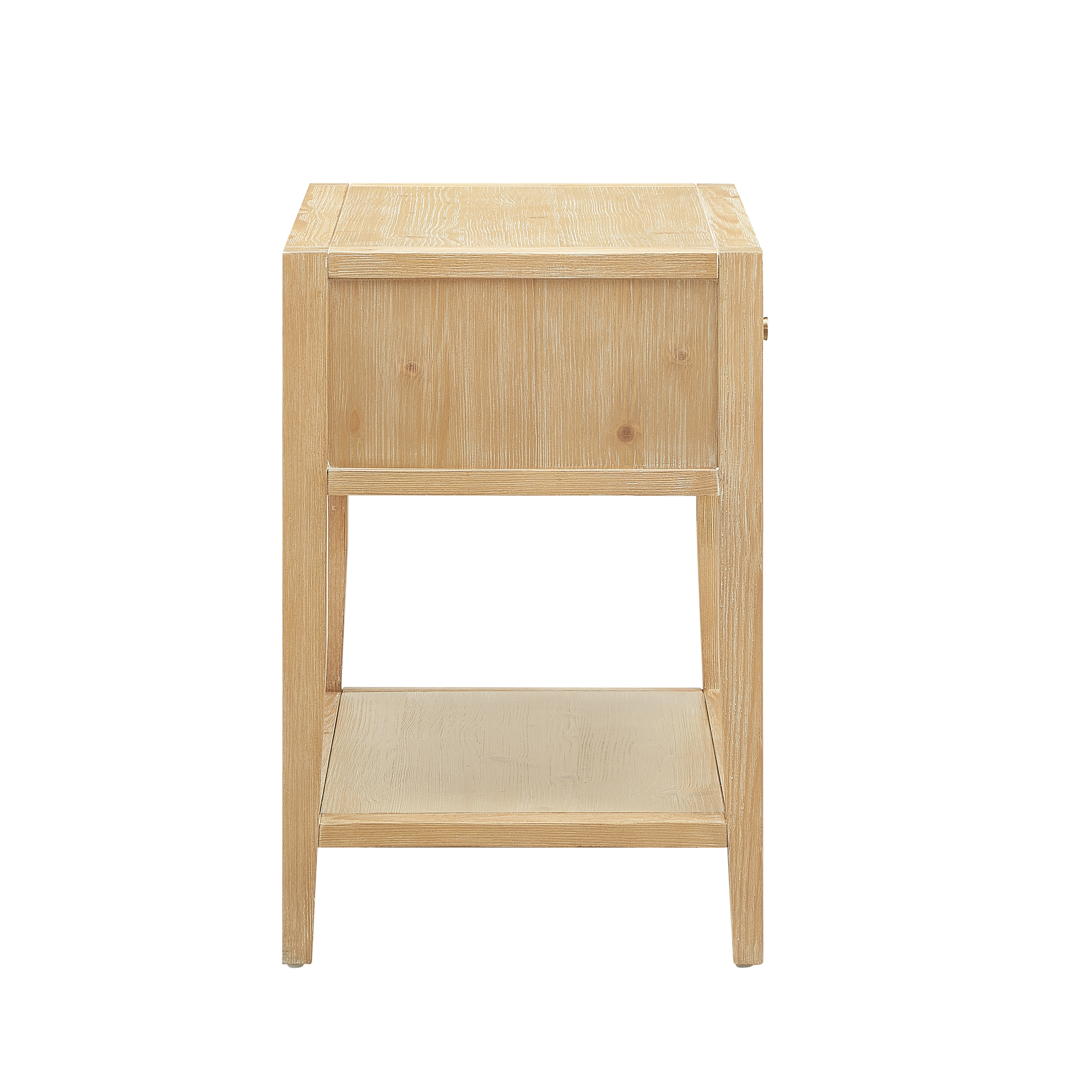Fallbrook Pine 1-Drawer Nightstand with Reeded Drawer Front and Gold Drawer Pull – image 7