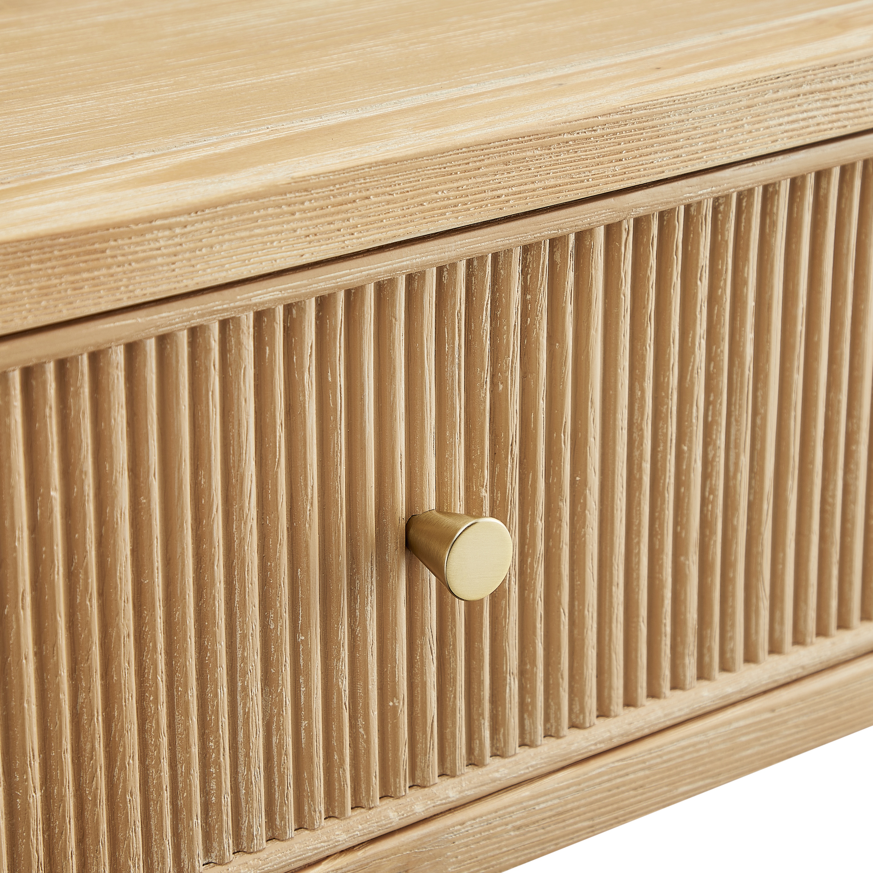 Fallbrook Pine 1-Drawer Nightstand with Reeded Drawer Front and Gold Drawer Pull – image 9