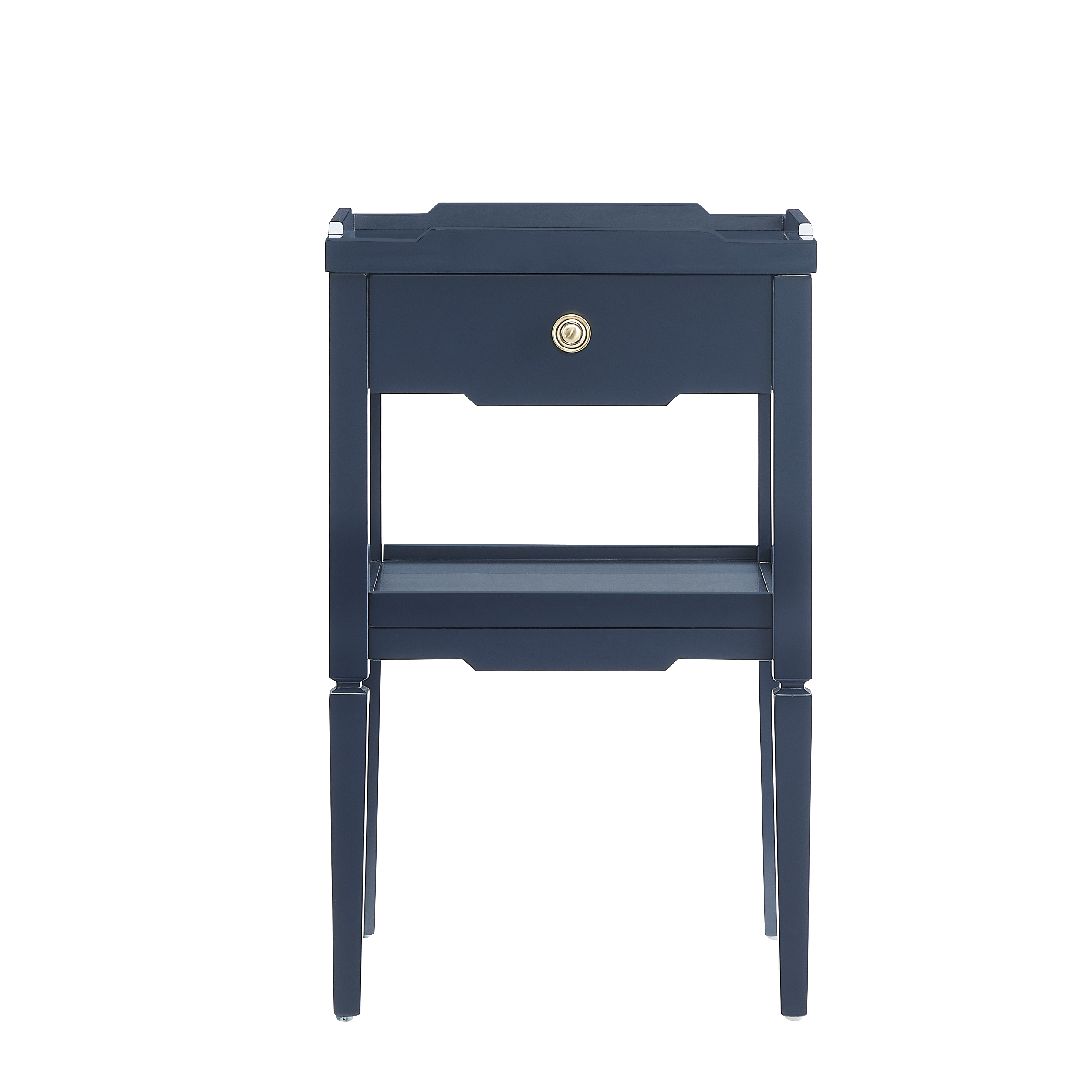 Macon Modern Farmhouse 1-Drawer Storage Nightstand with Tapered Legs and Raised Edges – image 2