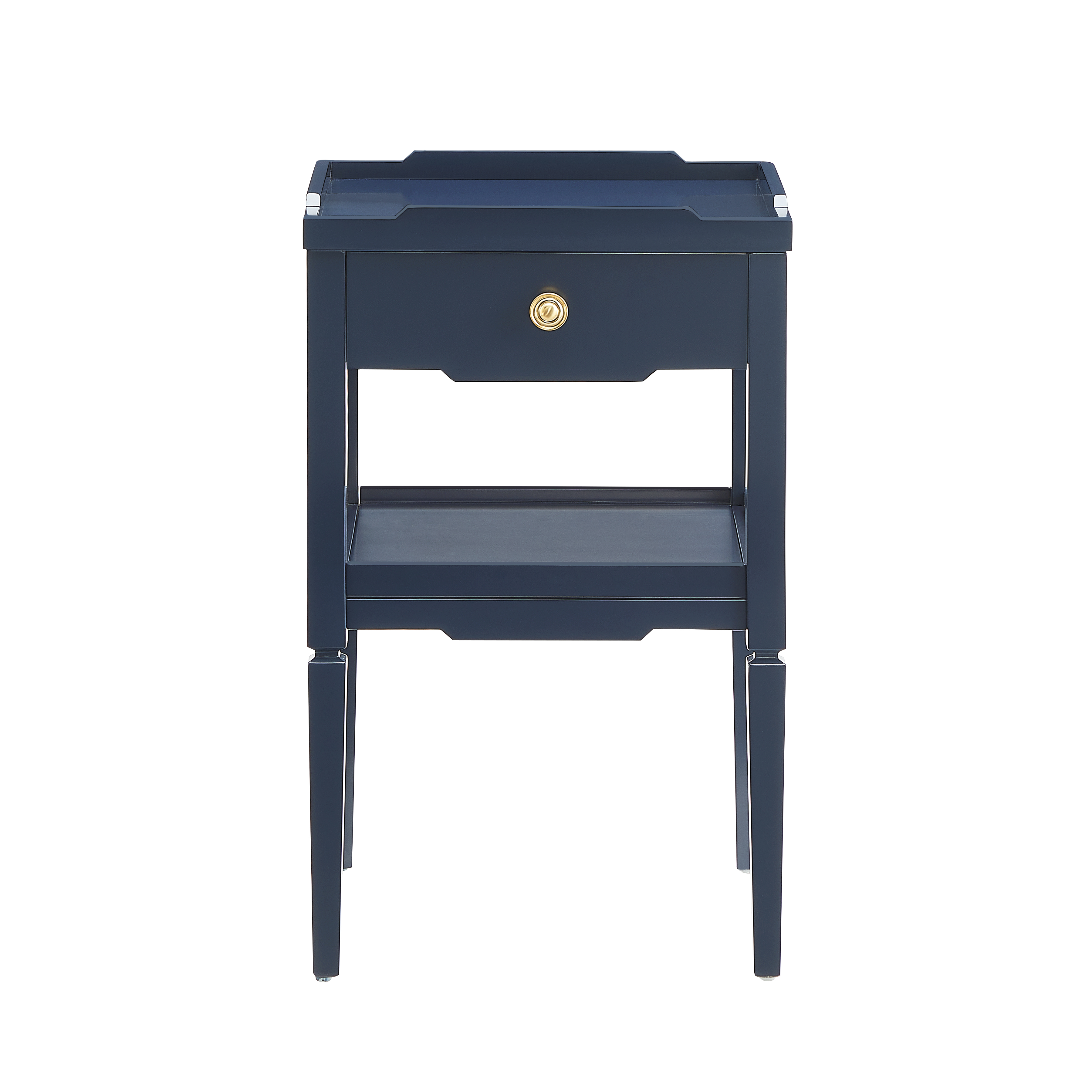 Macon Modern Farmhouse 1-Drawer Storage Nightstand with Tapered Legs and Raised Edges – image 3