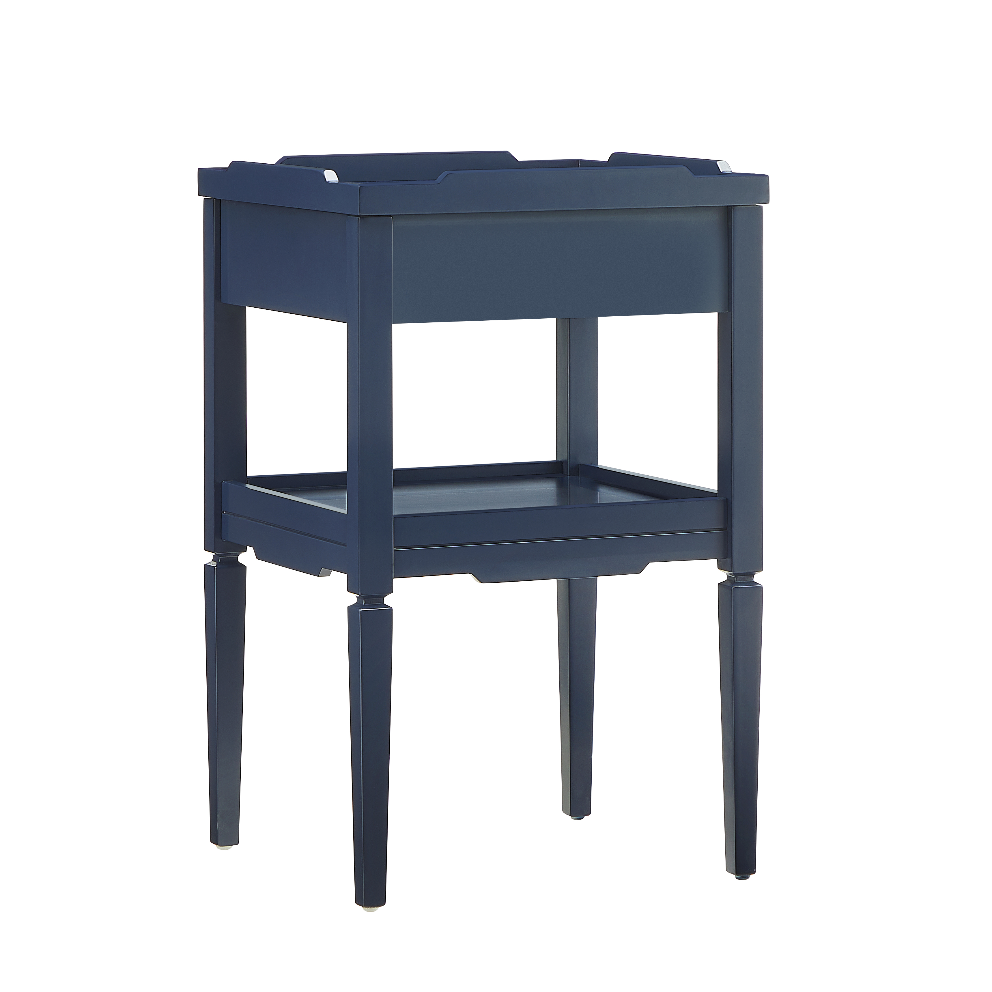 Macon Modern Farmhouse 1-Drawer Storage Nightstand with Tapered Legs and Raised Edges – image 7
